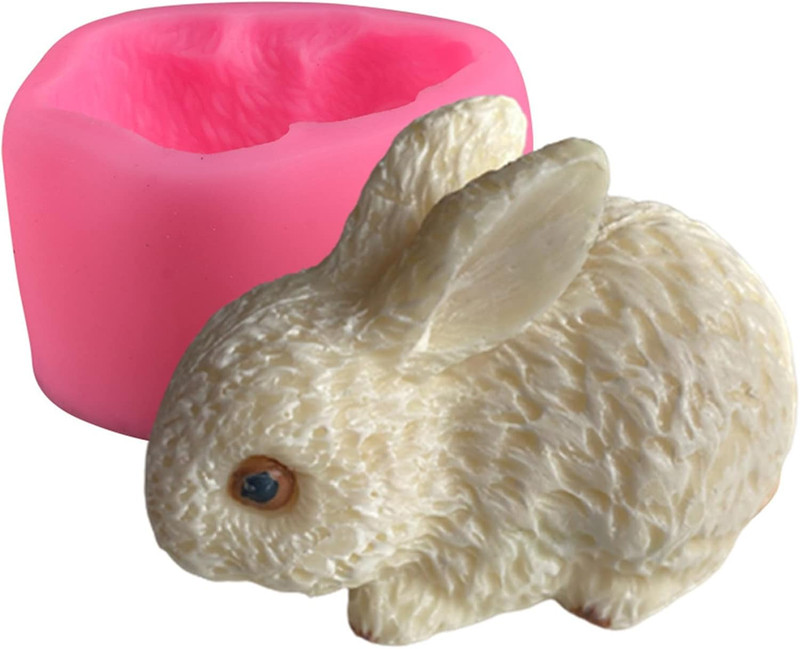 Mini Cute Rabbit Soap Mold Silicone Mold for Fondant Chocolate Candy Cake Decora