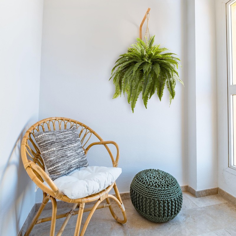 Nearly Natural Giant Boston Fern 36 In Wide Artificial Hanging Plant Basket - gallery