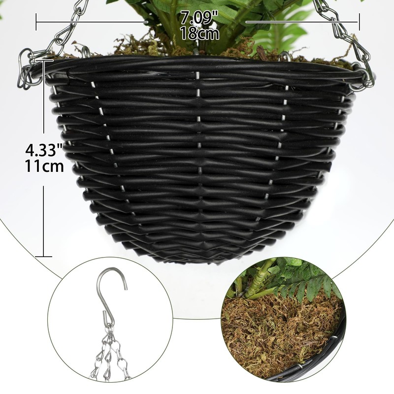 Hollyone Artificial Fern Hanging Basket Plant 25 Boston Ferns 31 Leaves gallery
