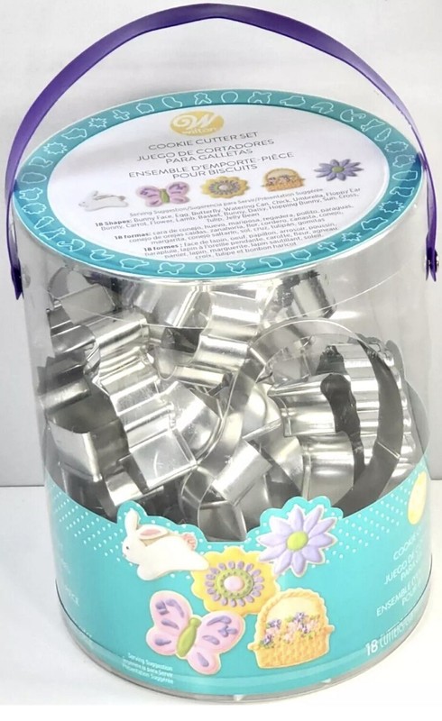 WILTON 18-Piece Cookie Cutter Set 2308-5008 Easter & Springtime Cookie Cutters