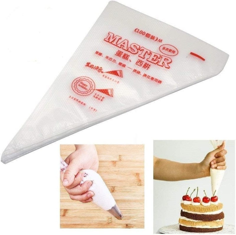 SelfTek 100Pcs Disposable Icing Piping Pastry Bags, Frosting Bag Cake Cupcake…