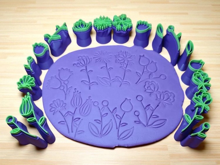 19pc Flower Embosser Stamp Set for Fondant Cookies Clay Baking Decor