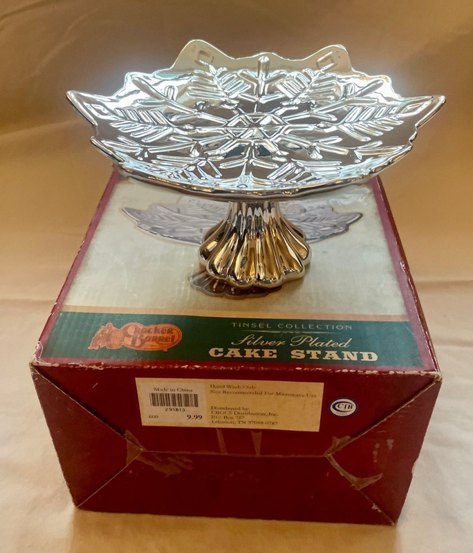 Christmas Cake Stand – Elegant Silver Plated “All That Glitters” by Cracker Barr