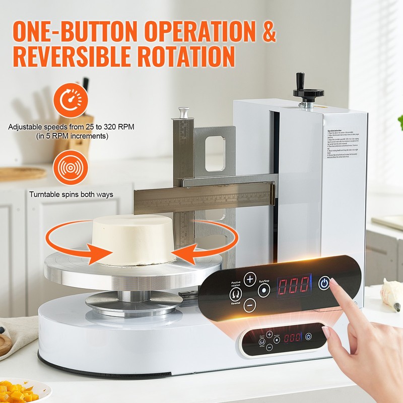 Uimoso Automatic Cake Icing Machine for Cakes Ranging from 6" to 14" - White gallery