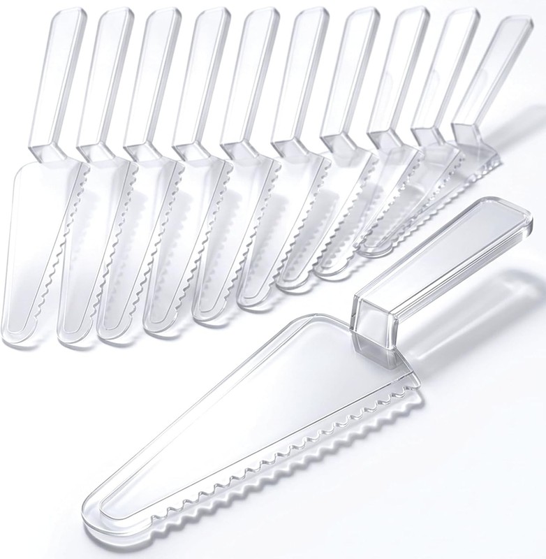 12 Pcs Disposable Plastic Cake Cutter Cake Pie Server Cutter Slicer Pizza Pastry