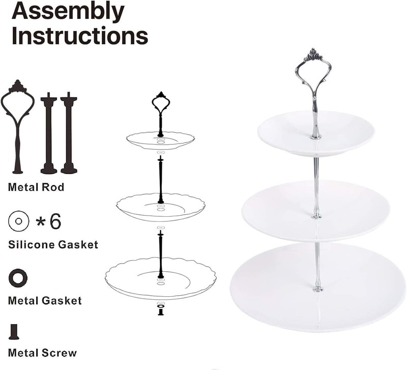 6 Sets 3 Tier Cake Plate Stand Handle, Cake Stand Hardware Handle Fittings Ho... gallery
