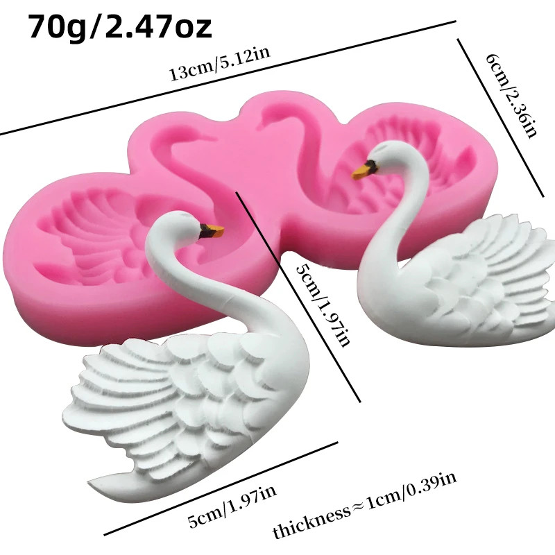 1 piece, 3D three-dimensional pile of swan silicone mold, flipping sugar, candy, gallery