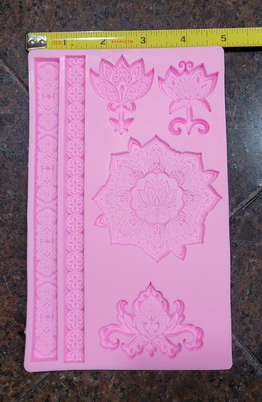 Silicone Mold Lotus Flower Scroll Fleur Shape Fondant Cake Chocolate Resin Flexi gallery