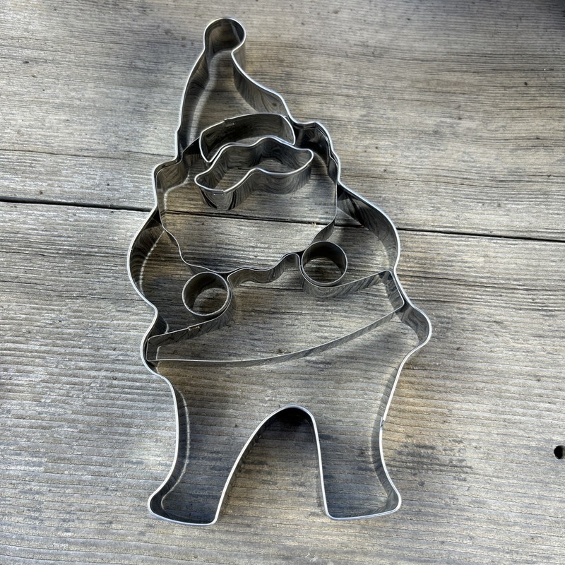 Gnome Santa Form Cookie Cutter Large 7.5” Tall Metal