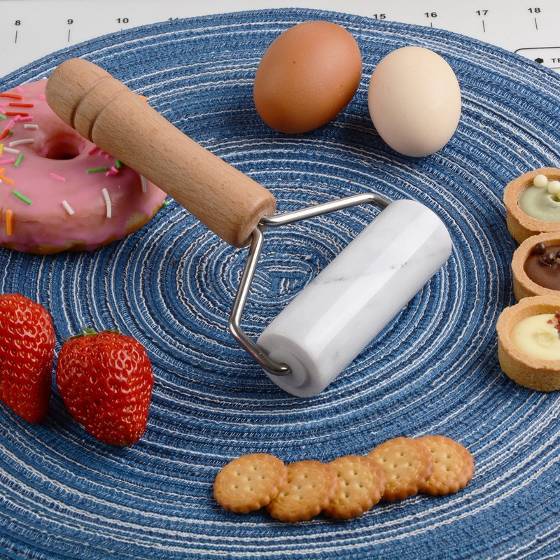 Small Marble Rolling Pin Pizza Roller, Marble Dough Roller Non-Stick T-, For ... gallery