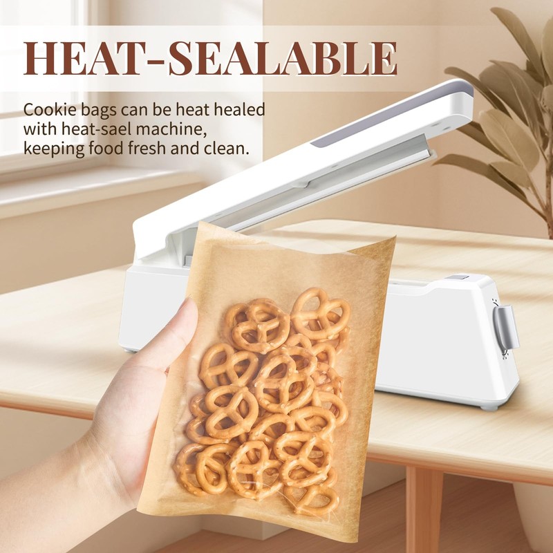 200 Pack Heat-Sealable Cookie Bags with Window, 5.1 x 7.5 Inches Small Clear ... gallery