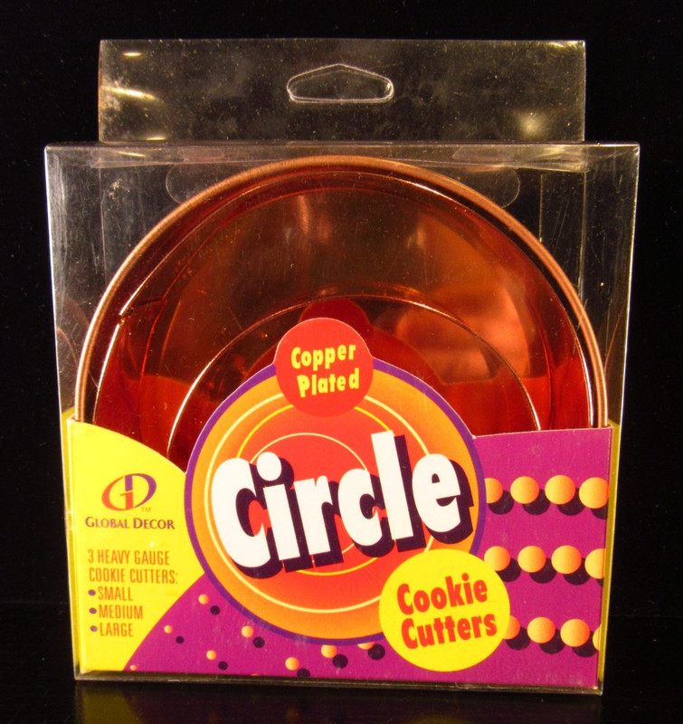 2000 Global Decor Copper Plated Nesting Circle Cookie Pastry Cutters in Box