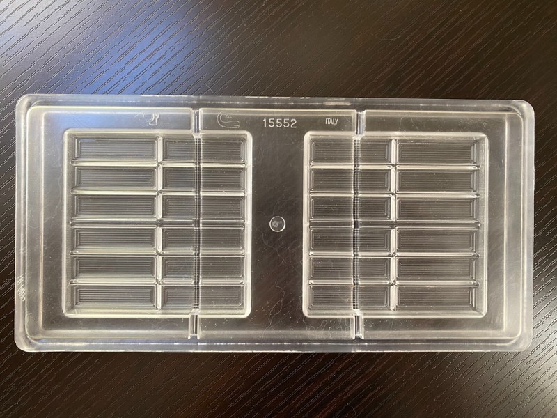Chocolate Square Bar Polycarbonate Mold, 2 bars/mold, Used/Very Good Condition