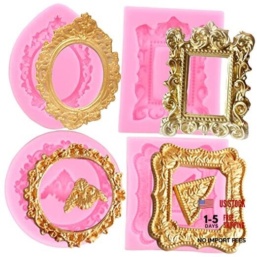 Photo Frame Fondant Molds Picture Frames Silicone Mold Vintage Frame Style A