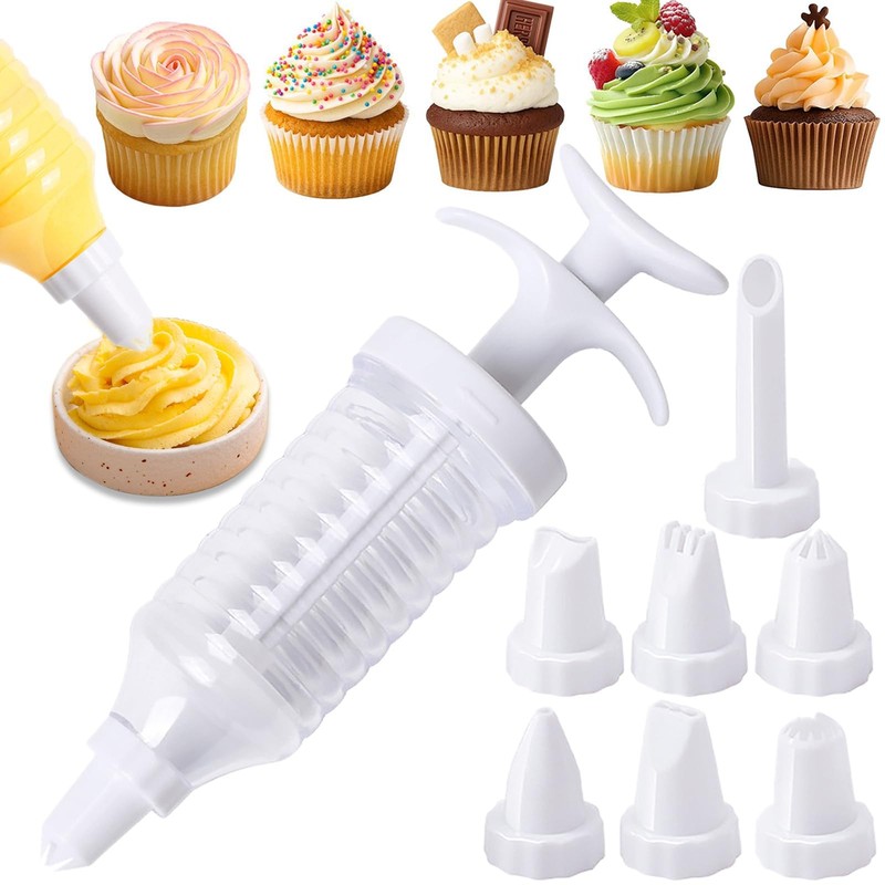 Suuker Cake Decorating Gun, Cupcake Icing Piping Kit, Type1, White