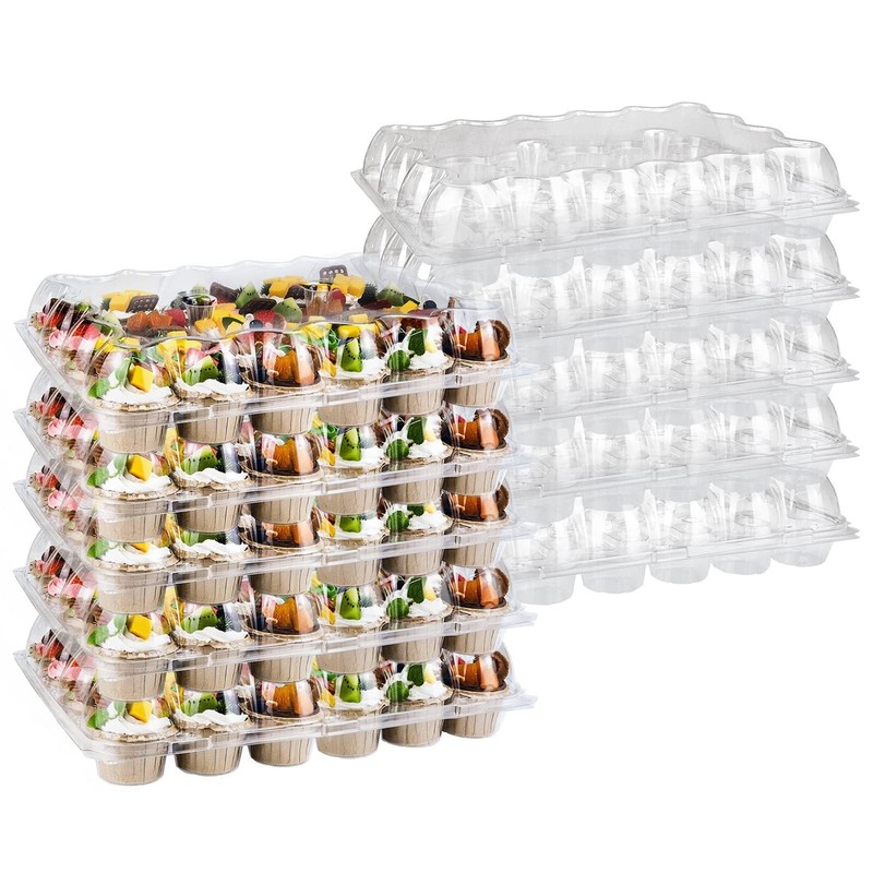 TWOWYHI 24 Counts x 10 Sets Cupcake Containers Cupcake Boxes Plastic Cupcakes…