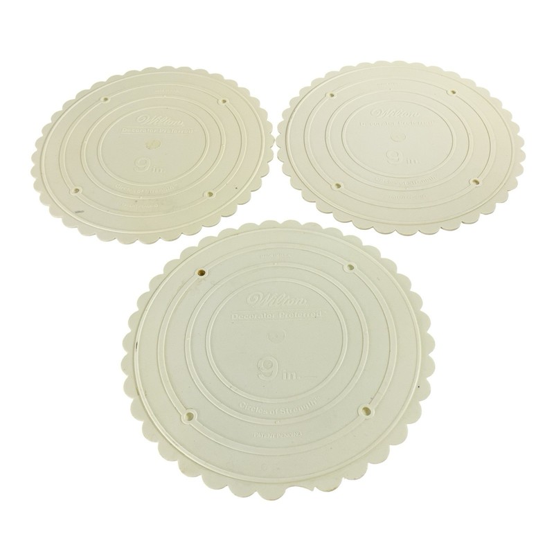 6 Wilton Cake Plates Tiers Assorted Sizes 3 9" 1 11" 1 13" 1 14" Vintage USA gallery