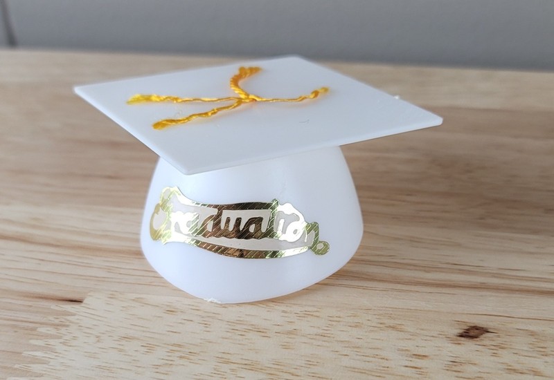 Vintage Graduate Cap CAKE/CUPCAKE TOPPER Lot of 6 - 1960s/1970s gallery