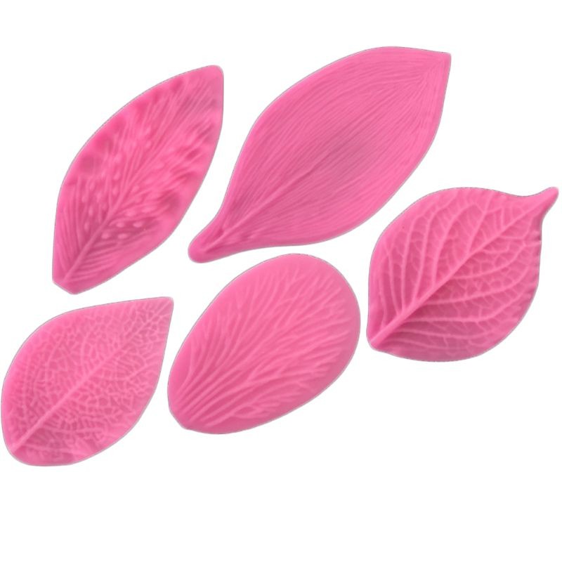 5pcs/set Leaf Silicone Mold Fondant Cake Decorating Tool Peony Rose Floral Petal gallery