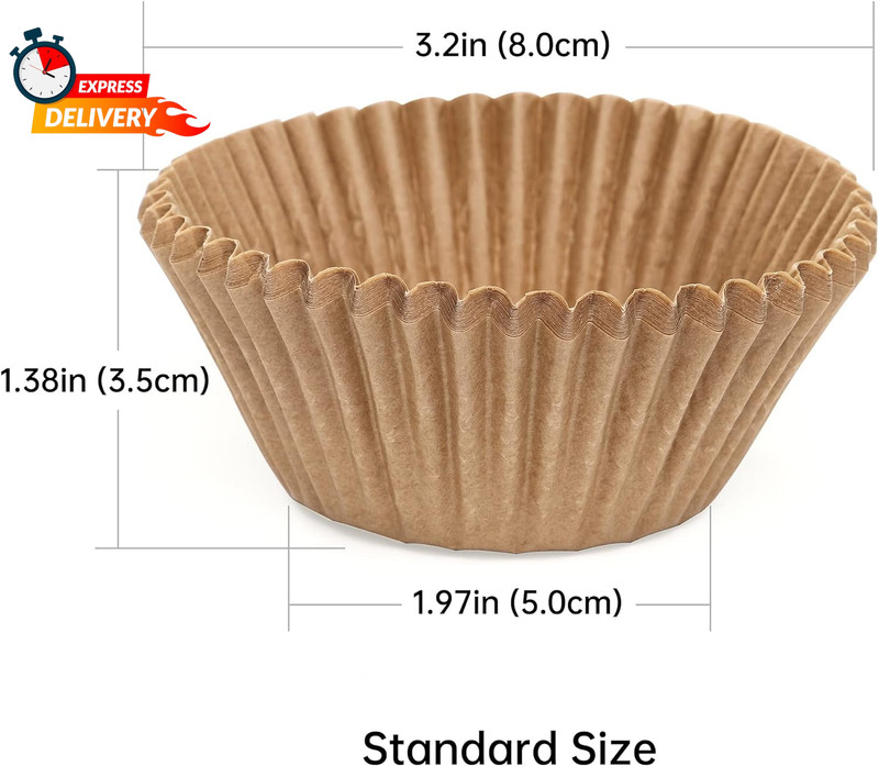 Non-Stick 200Pcs Standard Cupcake Liners for Baking, Natural, Food-Grade Cupcake gallery