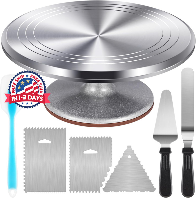 Soporte giratorio para tartas de aleación de aluminio de 12 pulgadas