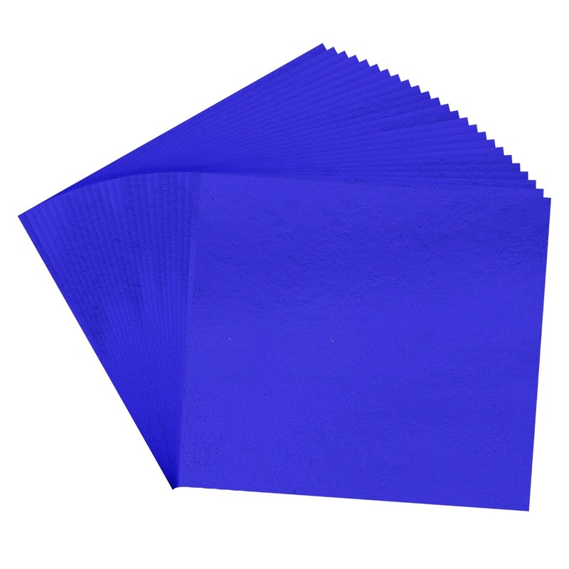 100Pcs 3.7″ x 3.4″ Gold Leaf Sheets Gold Foil Sheet Metallic Leaf Paper Blue