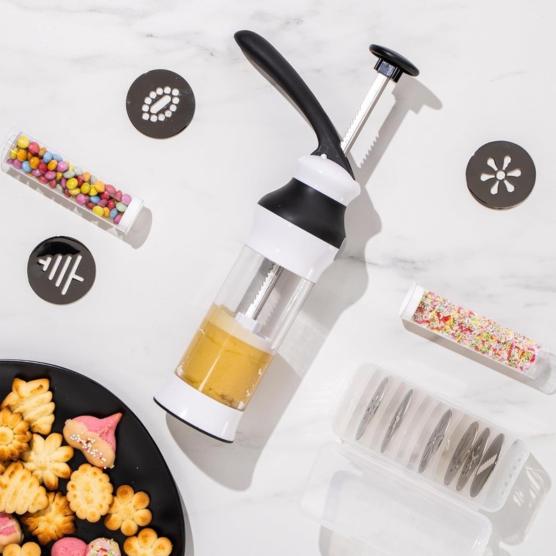 Deluxe 14-Piece Cookie Press Set with 12 Patterns - Dishwasher Safe & Convenient gallery