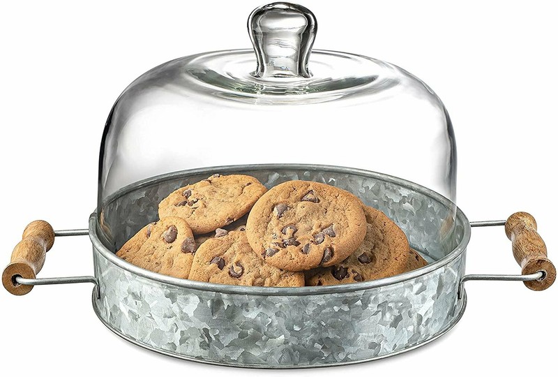 Royalty Art Farmhouse Cake Plate with Glass Dome, Rustic Kitchen and Dining…