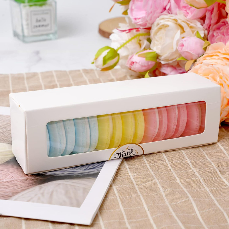 28 Pack Macaron Boxes with Clear Window Small Macaron Pastry Bakery Packaging Co gallery