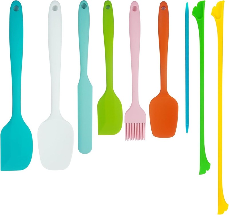 9-Piece Silicone Spatula Set with Reinforced Stainl Steel Core, Heat