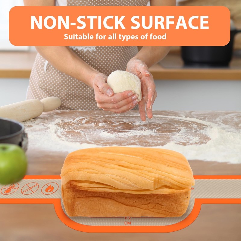 Silicone Bread Sling Oval and Round, 2Pcs Non-Stick Oval+Round, Orange gallery