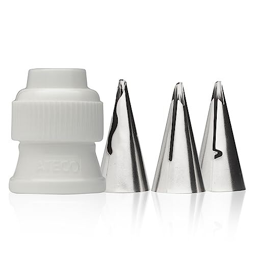 – 4 Piece Ruffle Decorating Tube Set Includes Stainless Steel Tips 030 040 07…