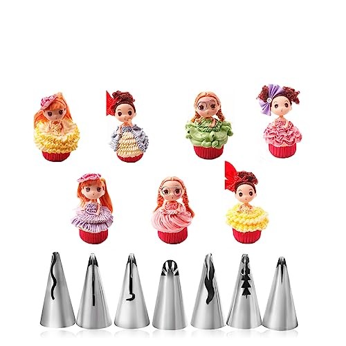 Ruffle Piping Tips Set - 7 Pcs Pleated Skirt Piping Tips for Wedding Dress gallery