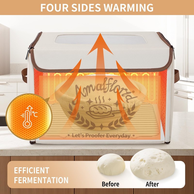 Folding Bread Proofing Box, Dough Proofer with 68-131℉ Temp Control & 99H gallery