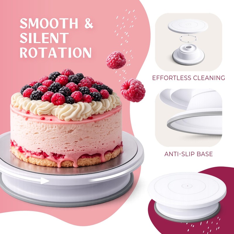 Cake Accessory Set with Premium Piping Nozzles & Piping Bag, Rotating Cake Pl... gallery