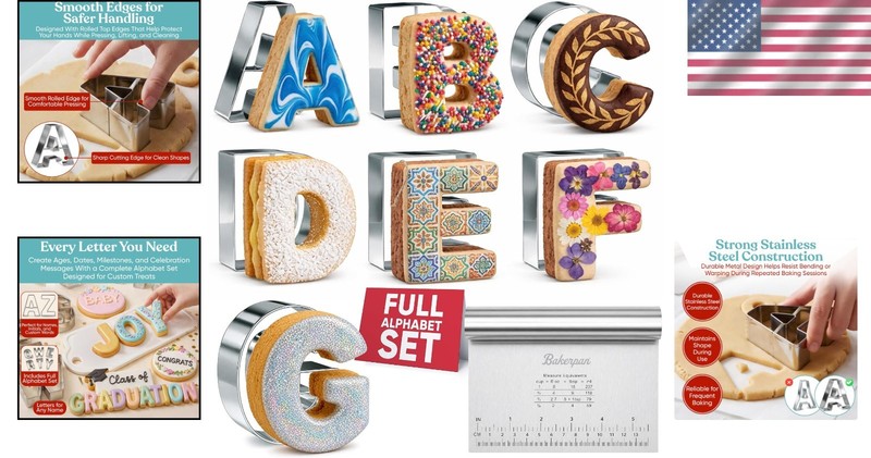 Big Alphabet Letters Cookie Cutters - 26 Pcs Stainless Steel gallery