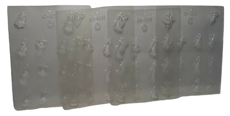 (4) Wedding Bell or Christmas Bell Candy Molds, 14 per Tray, 1.25″