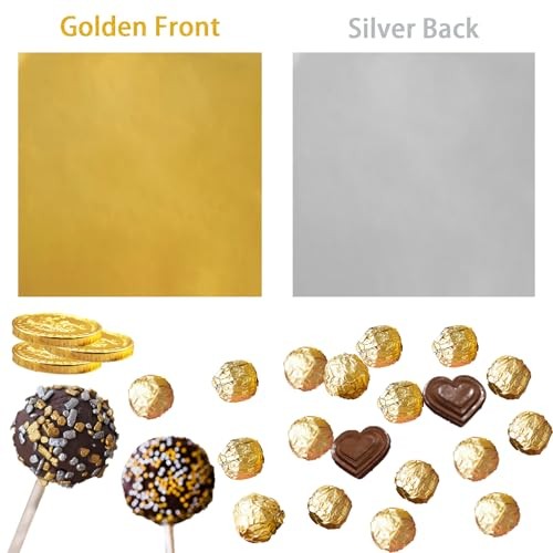 500 Pcs 5 Colors Chocolate Candy Wrappers Aluminium Foil 4.7x4.7 inches gallery