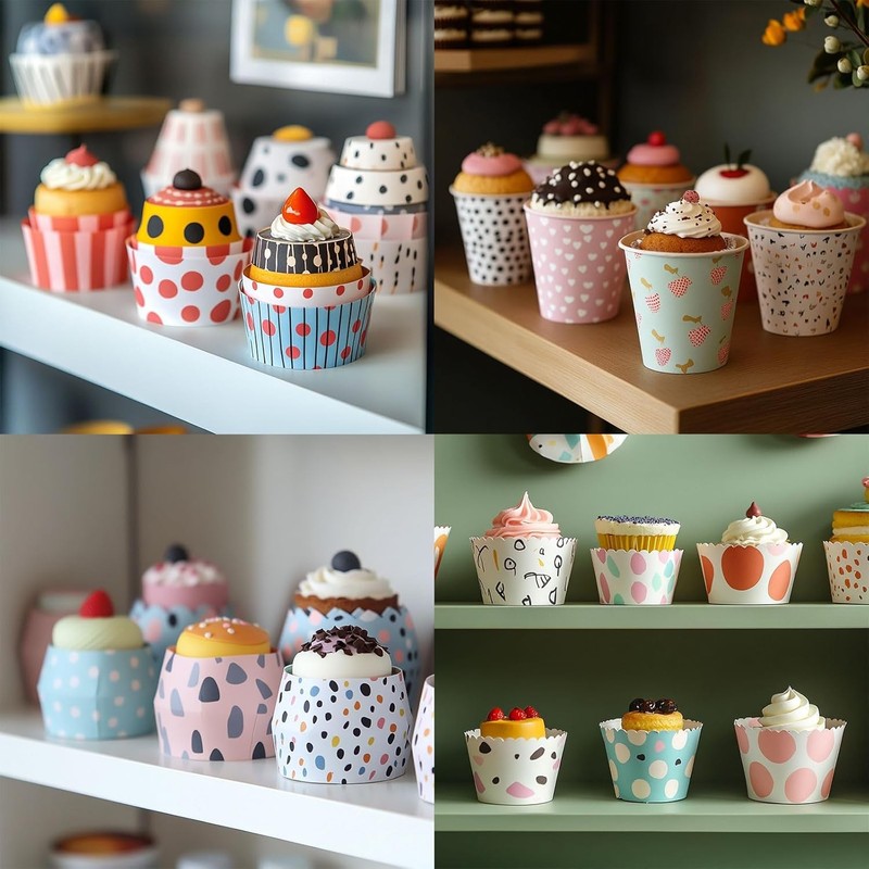 150Pcs Paper Baking Cups 6oz Brown Kraft Paper Muffins Liners gallery