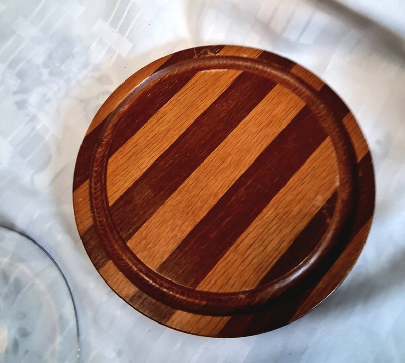 Vintage MCM Wooden Entertaining Lot Cake Stand Cheese Dome Walnut Napkin Holder gallery