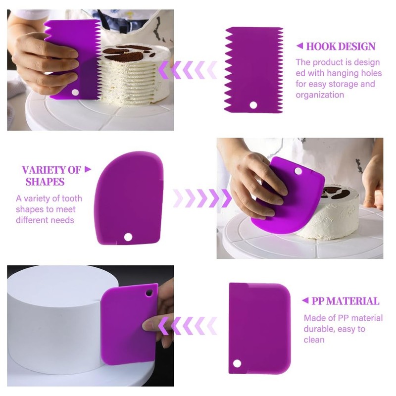 Cake Stand Rotating Turntable kit with Reusable Piping Bag and Piping Tips,Of... gallery