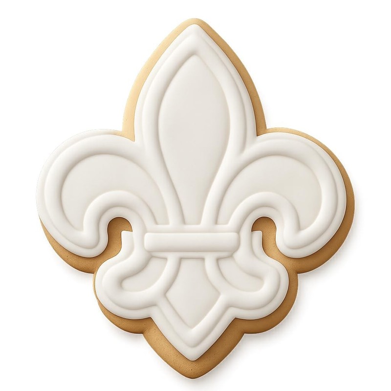 Minimalist Fleur de Lis Cookie Cutter & Stamp, Fondant & Clay – 4×3.3