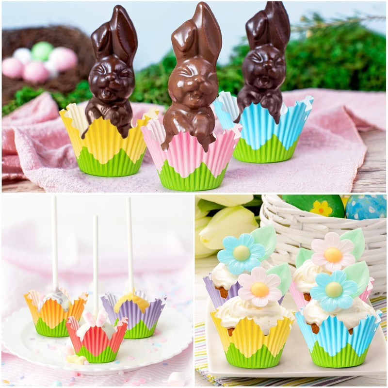 300pcs Flower Cupcake Liners - Easter Baking Cups, Spring Tulip Muffin Wrappers gallery