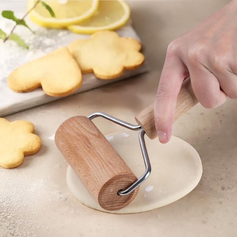 Wooden Rolling Pin For Baking NonStick Wood Pastry Pizza Dough Roller Tool gallery