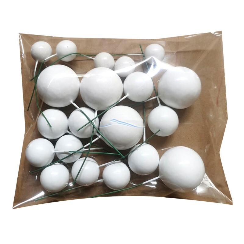 20pcs Cake Ball Shaped Cake Insert DIY Cupcake Toppers Foam Cake Picks