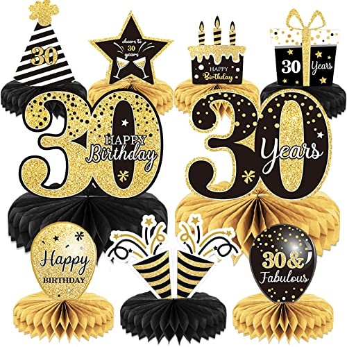 9 Pieces 30th Birthday Decoration 30 th Birthday Centerpieces for Tables gallery
