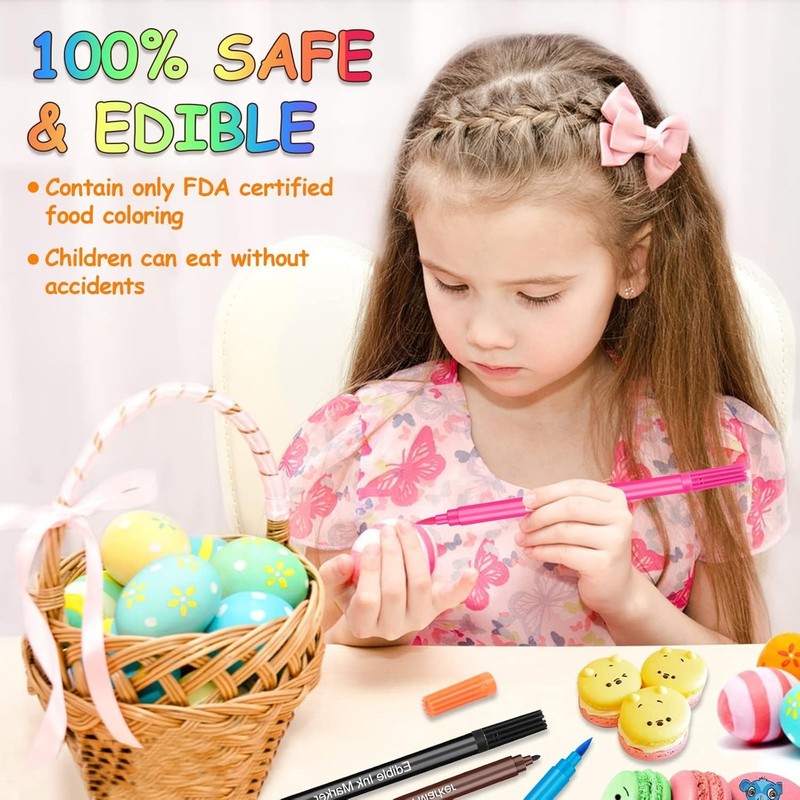 Edible Markers for Cookie Decorating,12Pcs Food Coloring Pens, Double Side Fo... gallery