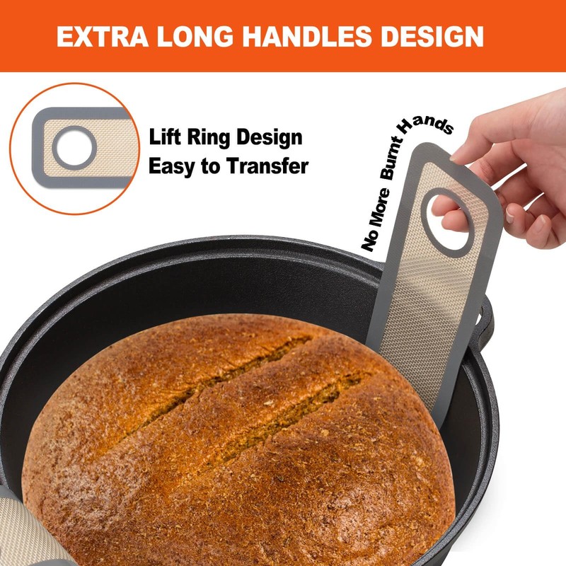 Silicone Bread Sling Oval and Round - Non-Stick & Easy Clean 8.3 in, Gray gallery