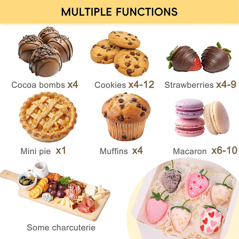 16pcs Cookie Boxes with Window,6x6x3 In White Treat Boxes for Pastries | Bakery gallery