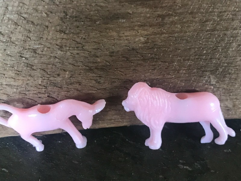 Vintage Cake Toppers Kids Plastic Pink Dog & Donkey Unusual gallery